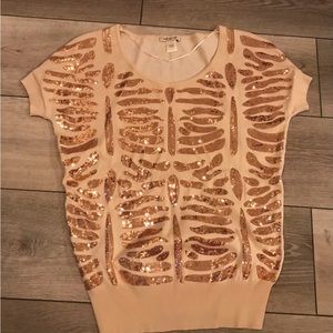 Arden B short sleeve sequin sweater Sz L. NWOT